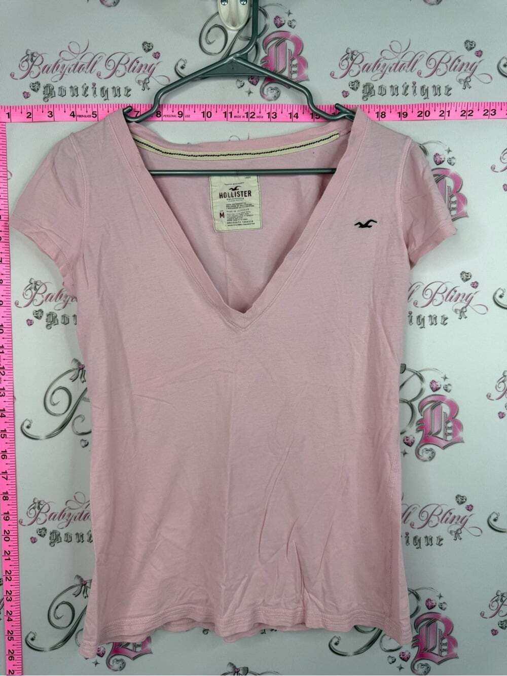 Hollister tshirt deep v Women's Pink V-Neck Tee